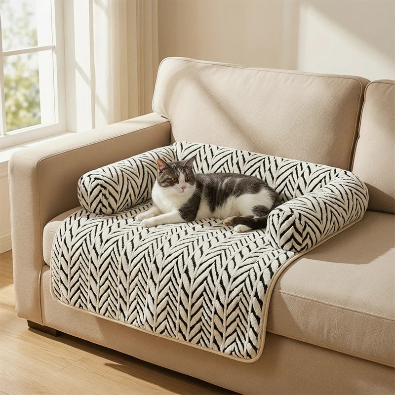 Zebra Plush Cat & Dog Bed Mat