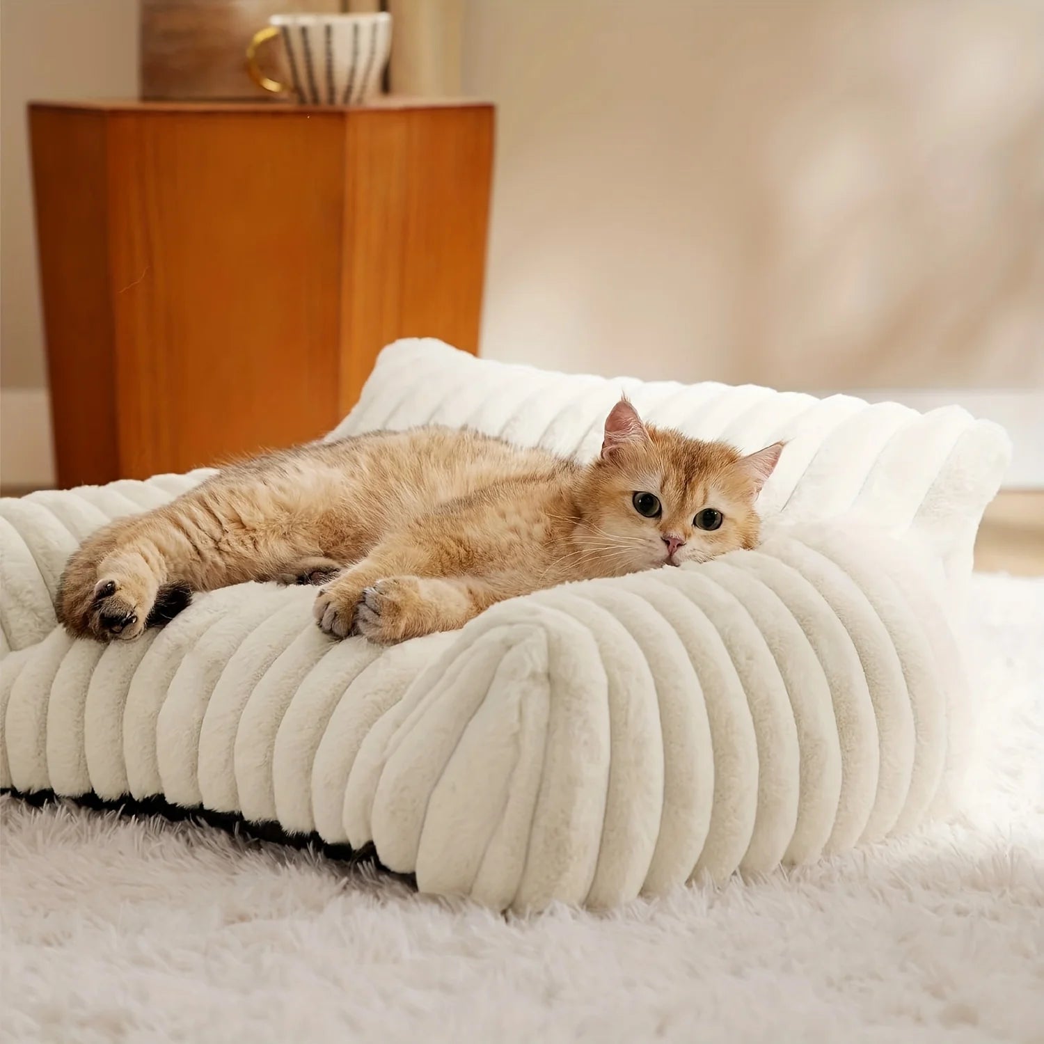 Soft Plush Cat Sofa Bed