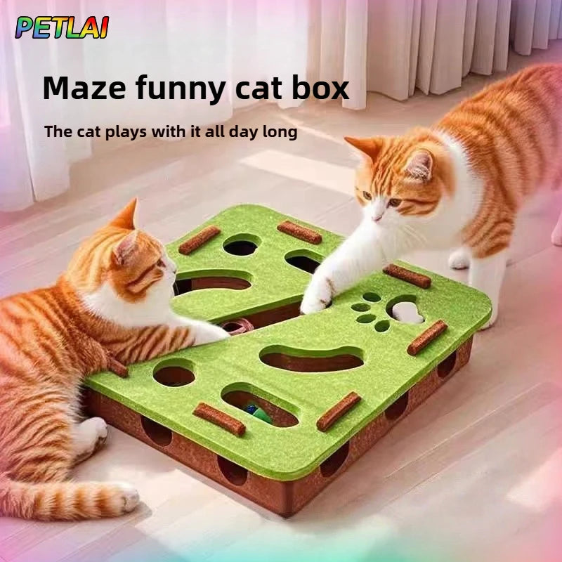 Interactive Felt Cat Toy Plush Ball for Indoor Cats Kittens Playtime