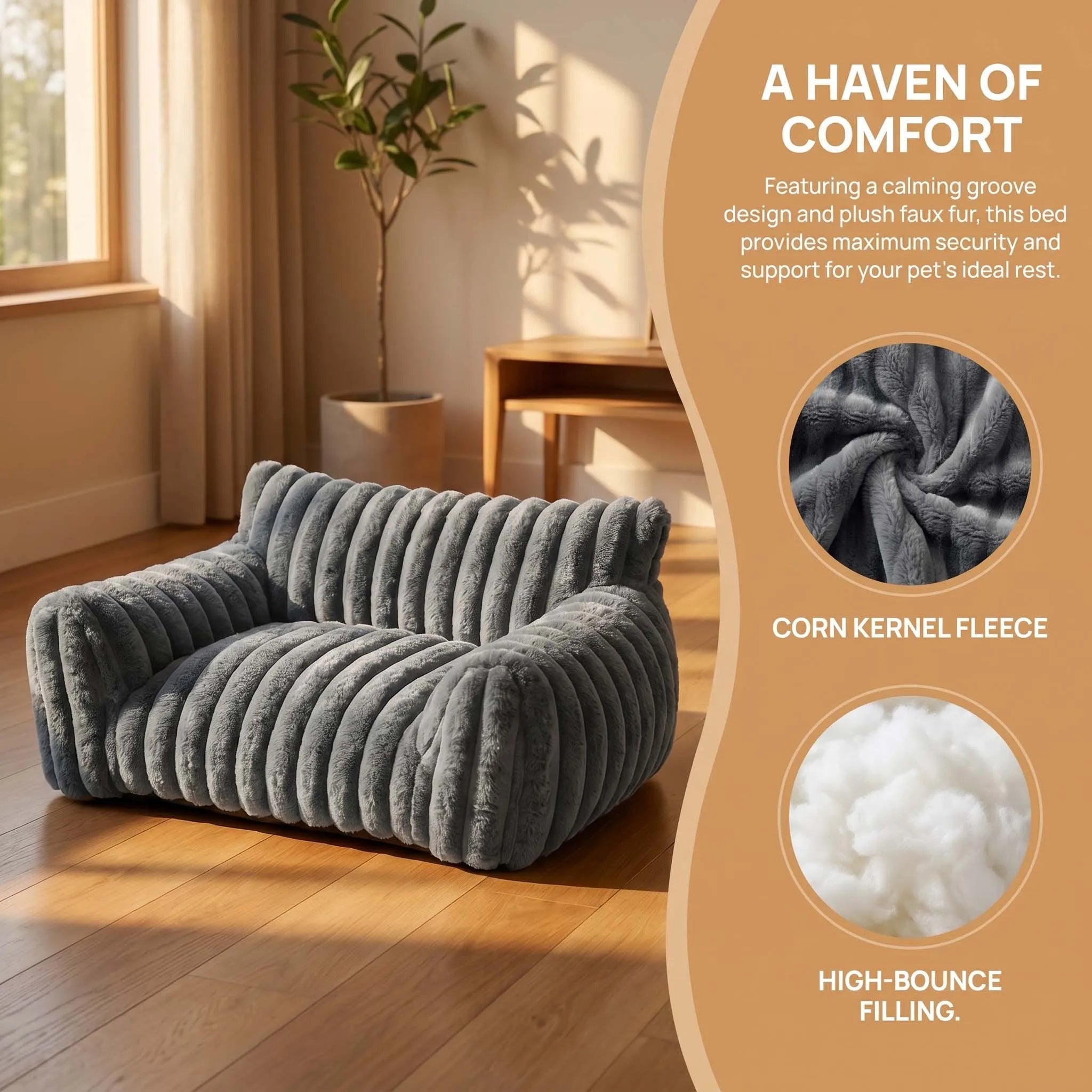 Soft Plush Cat Sofa Bed