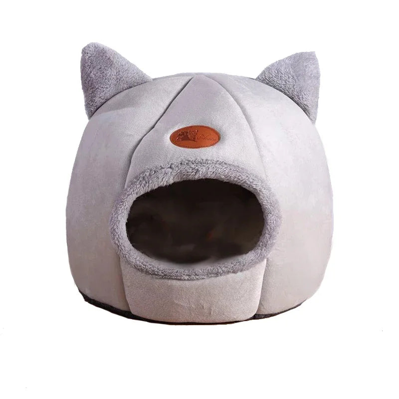 Warm Cat Cave Bed Removable Indoor House for Cats and Kittens