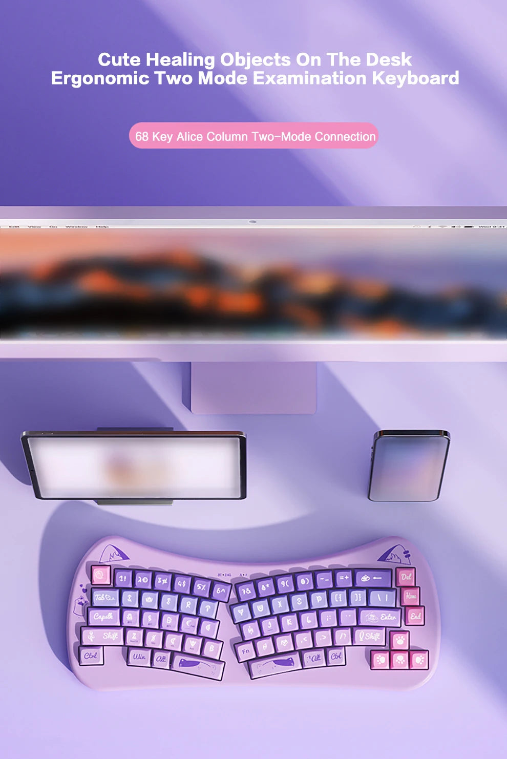 BOW Bluetooth USB Wireless Split Keyboard