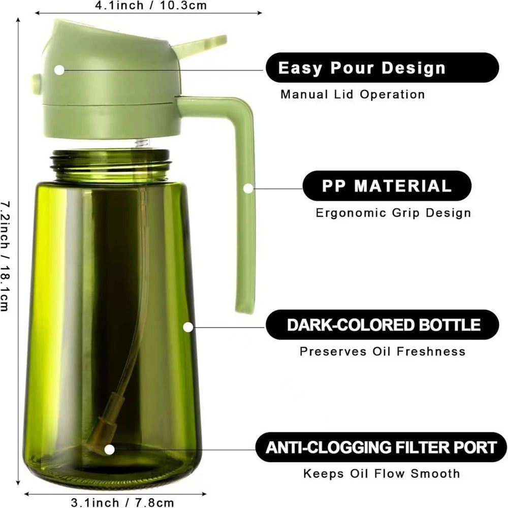 2-in-1 Olive Oil Sprayer & Dispenser Bottle