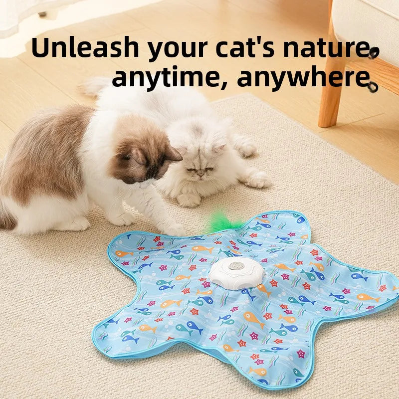 Interactive Automatic Cat Toy with Moving Feathers