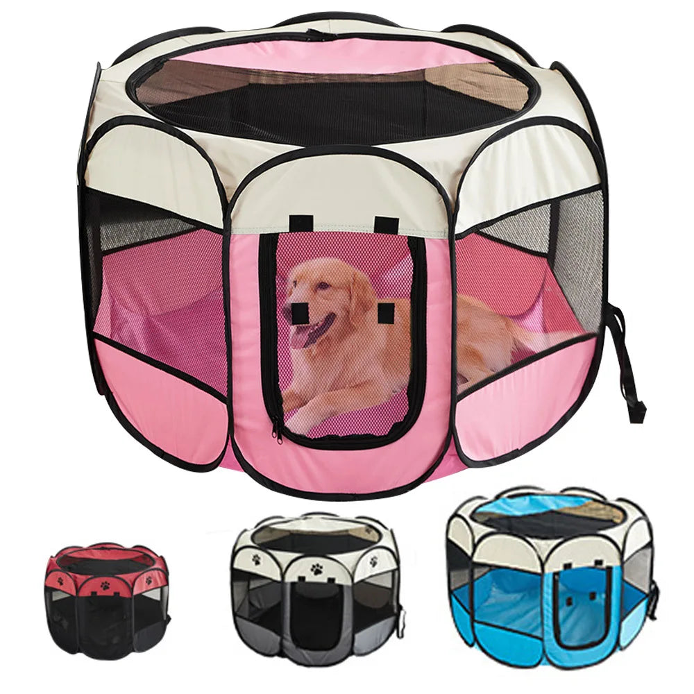 Foldable Oxford Cloth Pet Tent Portable Cat House & Small Dog Playpen