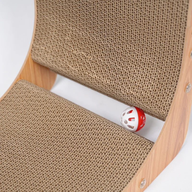 Double-Layer Wooden Cat Scratcher